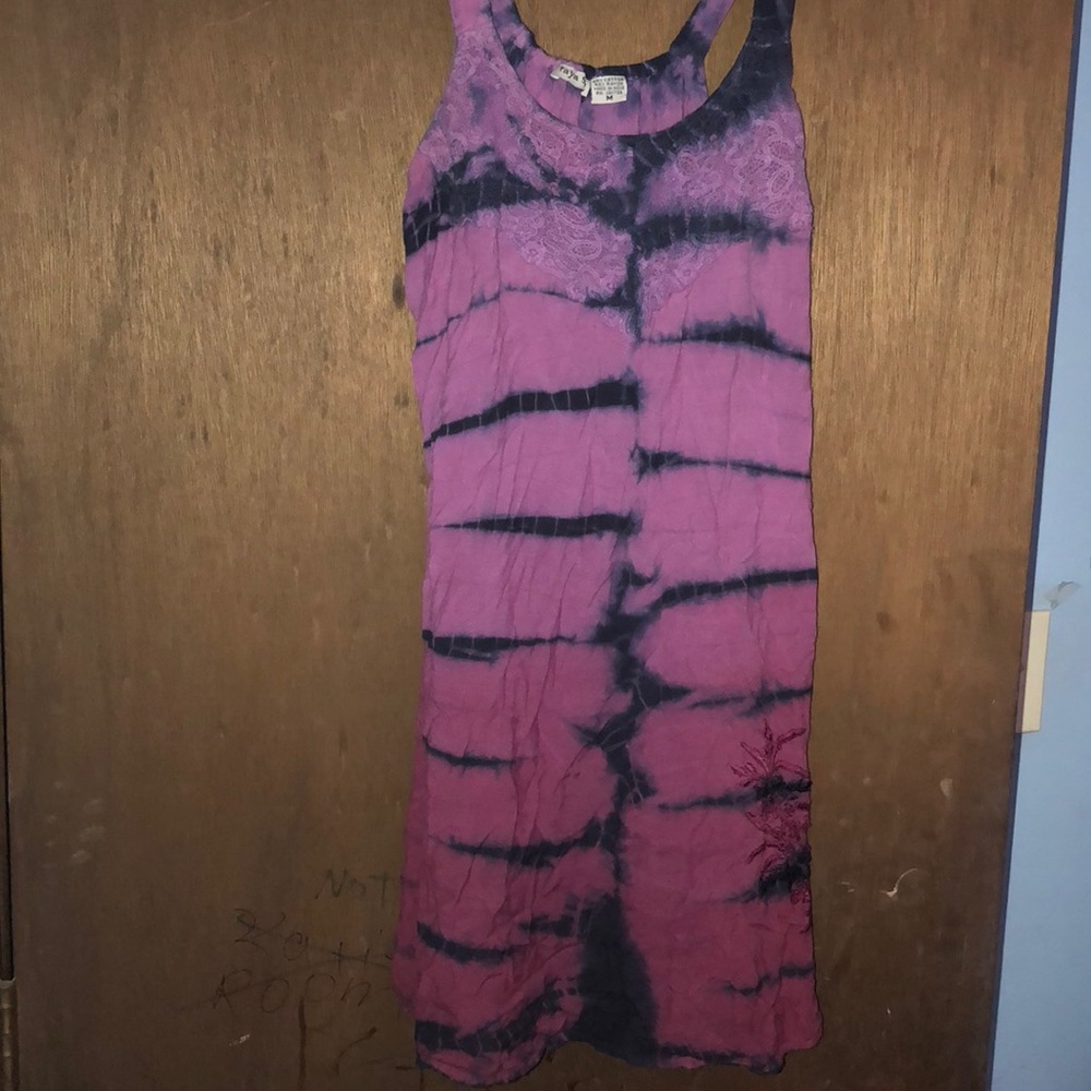 Purple faded striped dress